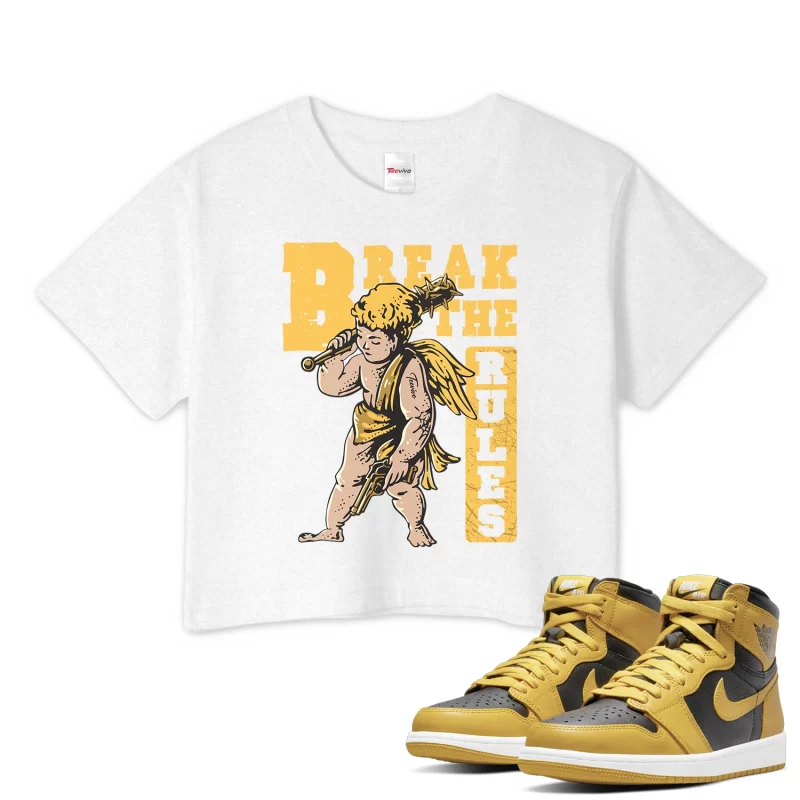 TeeVivo Crop Top Match Air Jordan 1 Retro High Pollen Break the rules – Air Jordan 1 Crop Top, AJ1 Crop Top