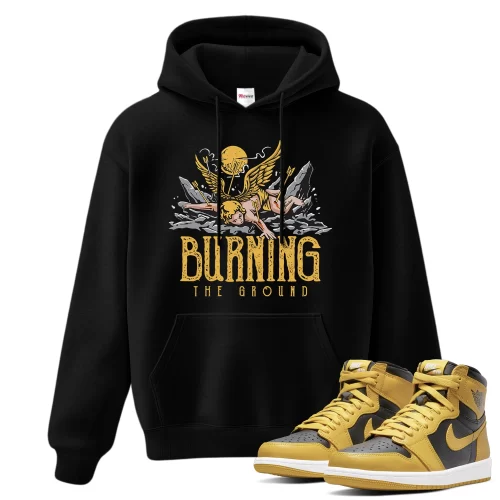 TeeVivo Hoodie Match Air Jordan 1 Retro High Pollen Burning the ground – Air Jordan 1 Hoodie, AJ1 Hoodie