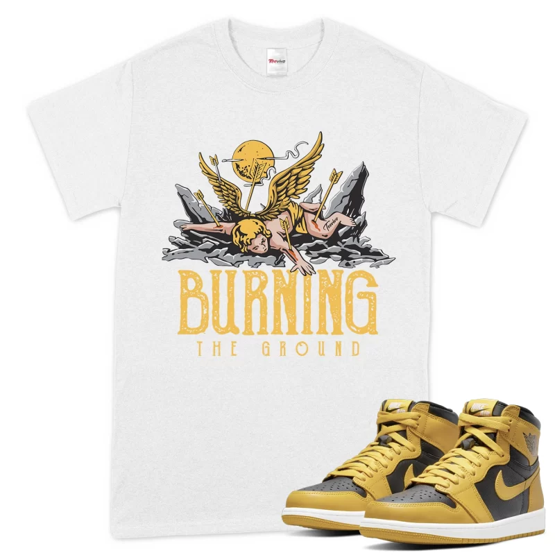 TeeVivo T-Shirt Match Air Jordan 1 Retro High Pollen Burning the ground – Air Jordan 1 Shirt, AJ1 Shirt