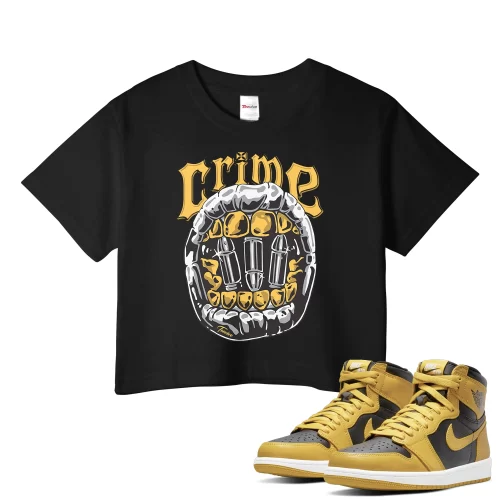 TeeVivo Crop Top Match Air Jordan 1 Retro High Pollen Crime – Air Jordan 1 Crop Top, AJ1 Crop Top
