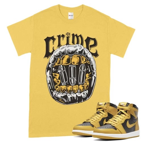 TeeVivo T-Shirt Match Air Jordan 1 Retro High Pollen Crime – Air Jordan 1 Shirt, AJ1 Shirt