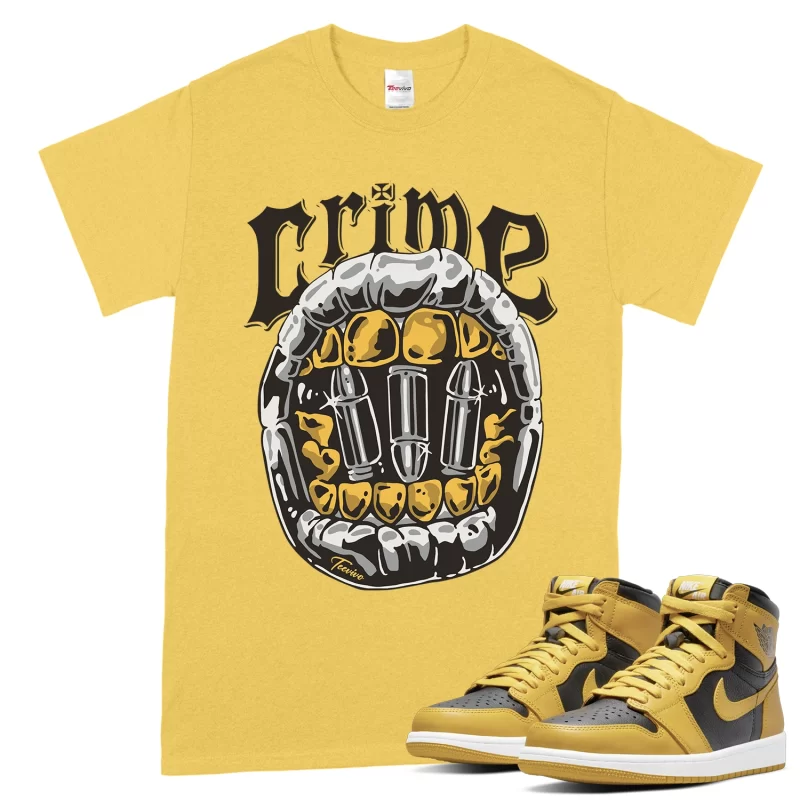 TeeVivo T-Shirt Match Air Jordan 1 Retro High Pollen Crime – Air Jordan 1 Shirt, AJ1 Shirt