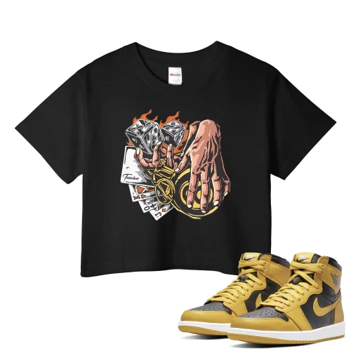 TeeVivo Crop Top Match Air Jordan 1 Retro High Pollen Gambling – Air Jordan 1 Crop Top, AJ1 Crop Top