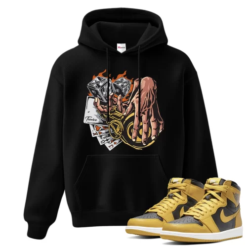 TeeVivo Hoodie Match Air Jordan 1 Retro High Pollen Gambling – Air Jordan 1 Hoodie, AJ1 Hoodie