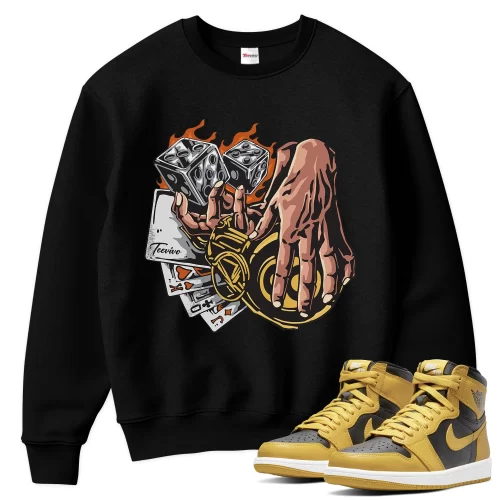 TeeVivo Sweatshirt Match Air Jordan 1 Retro High Pollen Gambling – Air Jordan 1 Sweatshirt, AJ1 Sweatshirt