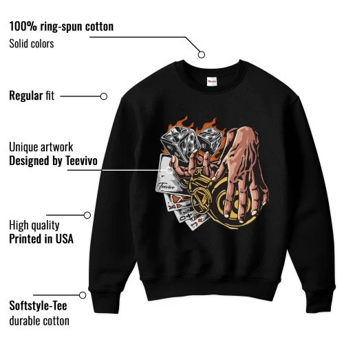 TeeVivo Sweatshirt Match Air Jordan 1 Retro High Pollen Gambling – Air Jordan 1 Sweatshirt, AJ1 Sweatshirt