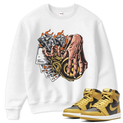 TeeVivo Sweatshirt Match Air Jordan 1 Retro High Pollen Gambling – Air Jordan 1 Sweatshirt, AJ1 Sweatshirt