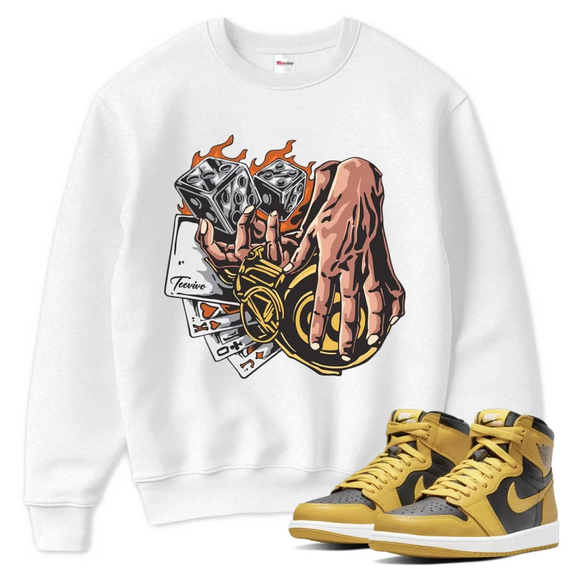 TeeVivo Sweatshirt Match Air Jordan 1 Retro High Pollen Gambling – Air Jordan 1 Sweatshirt, AJ1 Sweatshirt