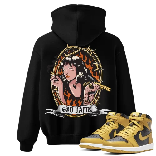 TeeVivo Hoodie Match Air Jordan 1 Retro High Pollen God Daaamn – Air Jordan 1 Hoodie, AJ1 Hoodie