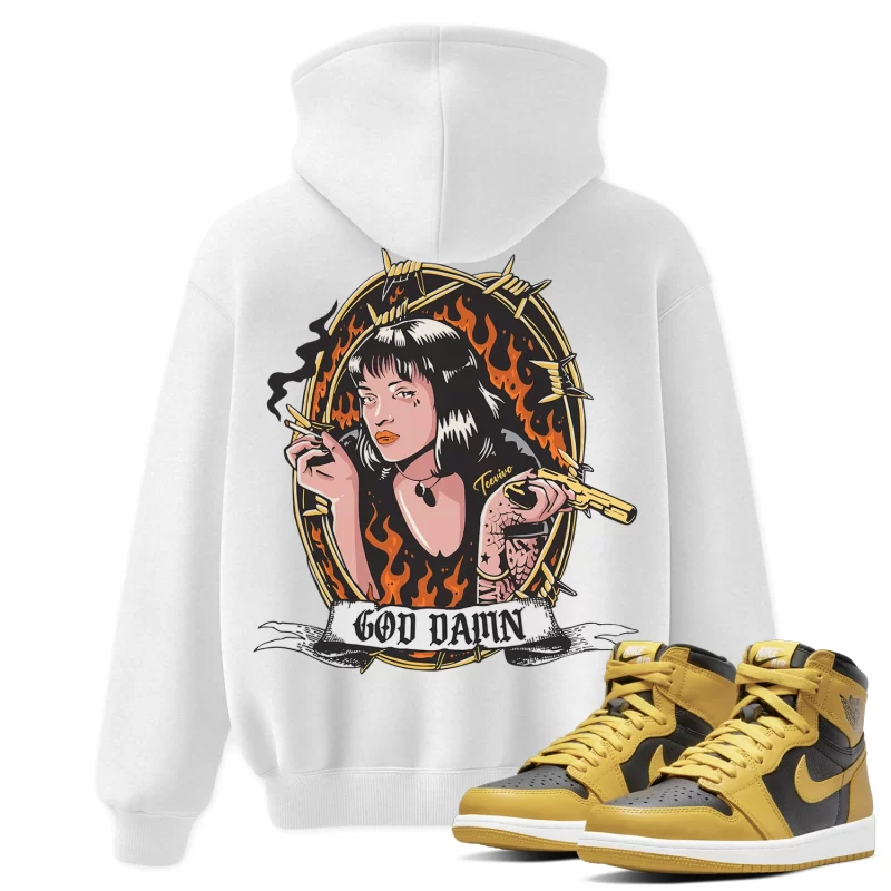 TeeVivo Hoodie Match Air Jordan 1 Retro High Pollen God Daaamn – Air Jordan 1 Hoodie, AJ1 Hoodie