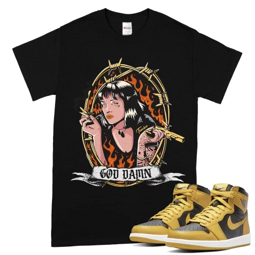 TeeVivo T-Shirt Match Air Jordan 1 Retro High Pollen God Daaamn – Air Jordan 1 Shirt, AJ1 Shirt