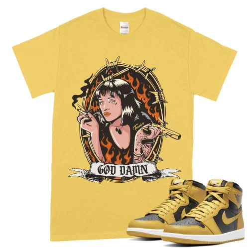 TeeVivo T-Shirt Match Air Jordan 1 Retro High Pollen God Daaamn – Air Jordan 1 Shirt, AJ1 Shirt