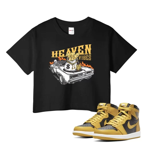 TeeVivo Crop Top Match Air Jordan 1 Retro High Pollen Heaven vibes – Air Jordan 1 Crop Top, AJ1 Crop Top