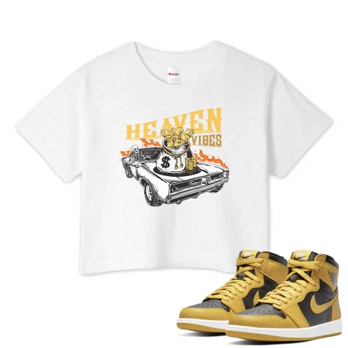 TeeVivo Crop Top Match Air Jordan 1 Retro High Pollen Heaven vibes – Air Jordan 1 Crop Top, AJ1 Crop Top
