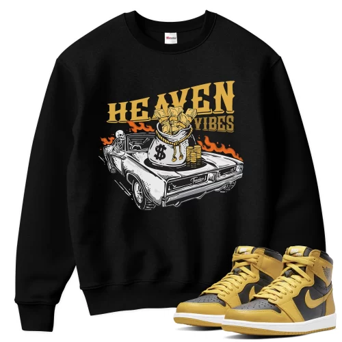 TeeVivo Sweatshirt Match Air Jordan 1 Retro High Pollen Heaven vibes – Air Jordan 1 Sweatshirt, AJ1 Sweatshirt
