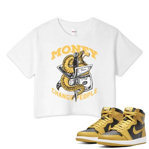 TeeVivo Crop Top Match Air Jordan 1 Retro High Pollen Money change people – Air Jordan 1 Crop Top, AJ1 Crop Top