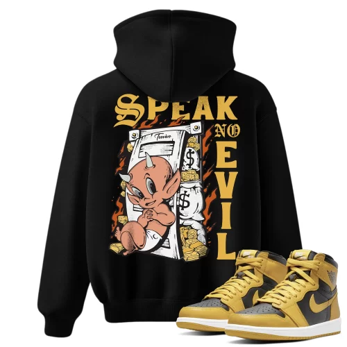 TeeVivo Hoodie Match Air Jordan 1 Retro High Pollen Speak no evil – Air Jordan 1 Hoodie, AJ1 Hoodie