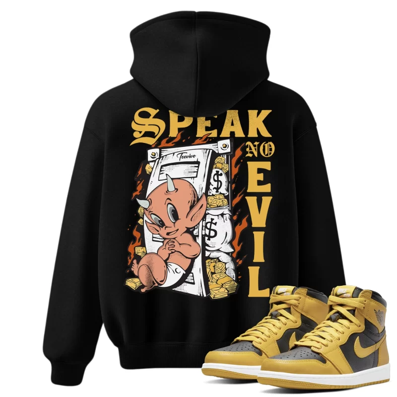 TeeVivo Hoodie Match Air Jordan 1 Retro High Pollen Speak no evil – Air Jordan 1 Hoodie, AJ1 Hoodie