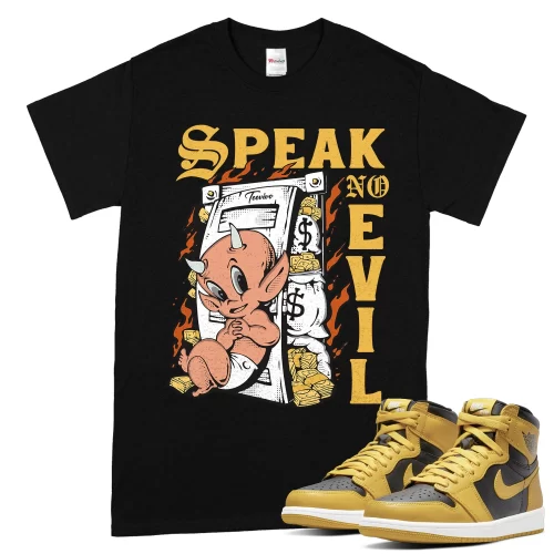 TeeVivo T-Shirt Match Air Jordan 1 Retro High Pollen Speak no evil – Air Jordan 1 Shirt, AJ1 Shirt