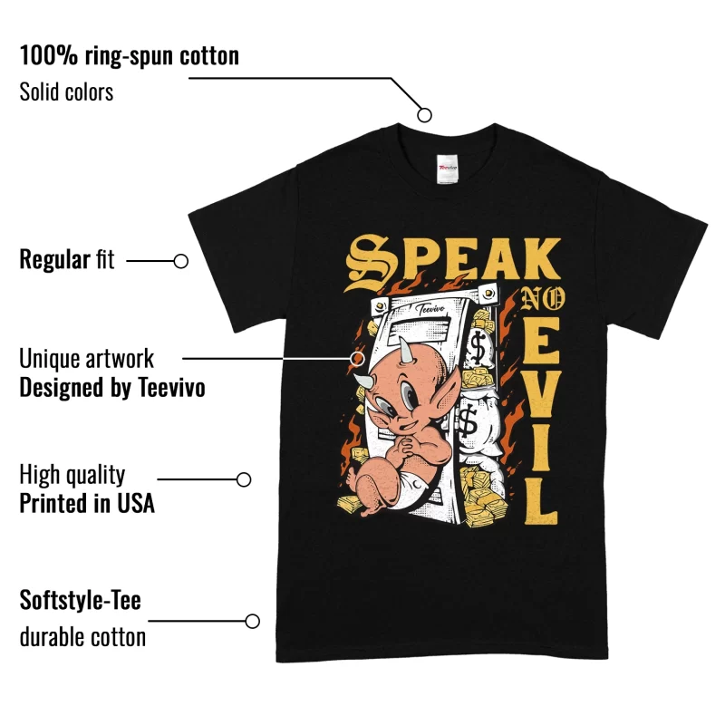 TeeVivo T-Shirt Match Air Jordan 1 Retro High Pollen Speak no evil – Air Jordan 1 Shirt, AJ1 Shirt