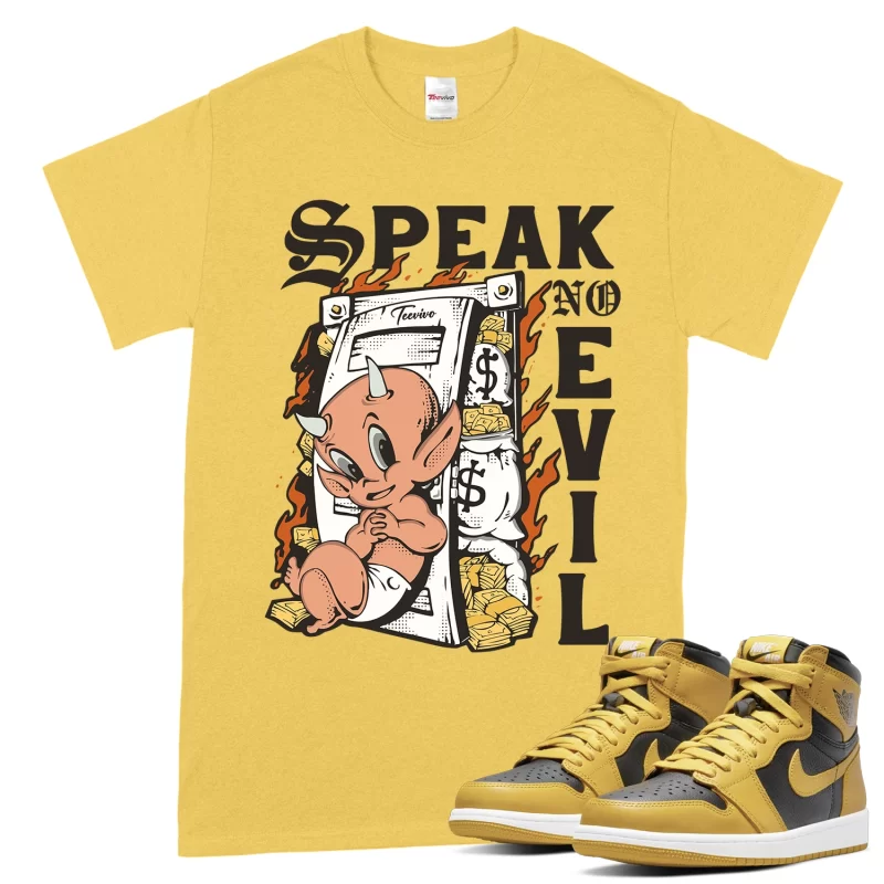 TeeVivo T-Shirt Match Air Jordan 1 Retro High Pollen Speak no evil – Air Jordan 1 Shirt, AJ1 Shirt