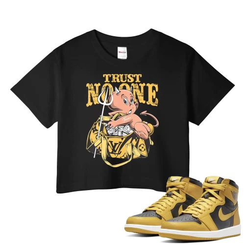 TeeVivo Crop Top Match Air Jordan 1 Retro High Pollen Trust no one – Air Jordan 1 Crop Top, AJ1 Crop Top