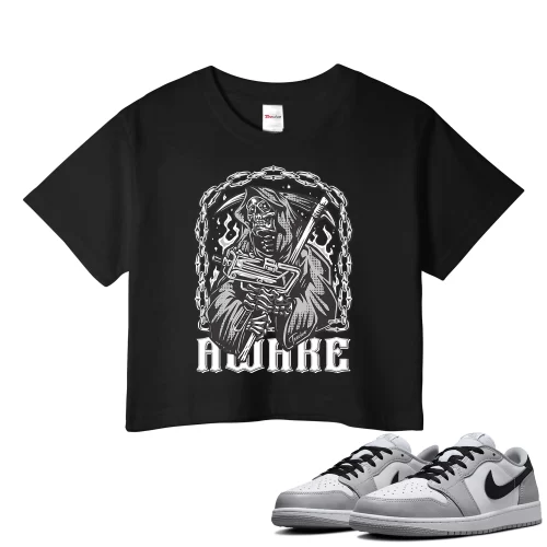 TeeVivo Crop Top Match Air Jordan 1 Retro Low OG Barons Awake – Air Jordan 1 Crop Top, AJ1 Crop Top