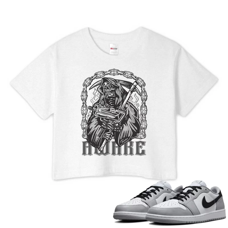 TeeVivo Crop Top Match Air Jordan 1 Retro Low OG Barons Awake – Air Jordan 1 Crop Top, AJ1 Crop Top