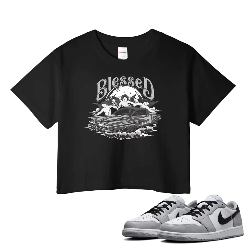 TeeVivo Crop Top Match Air Jordan 1 Retro Low OG Barons Blessed – Air Jordan 1 Crop Top, AJ1 Crop Top