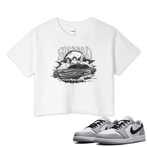 TeeVivo Crop Top Match Air Jordan 1 Retro Low OG Barons Blessed – Air Jordan 1 Crop Top, AJ1 Crop Top