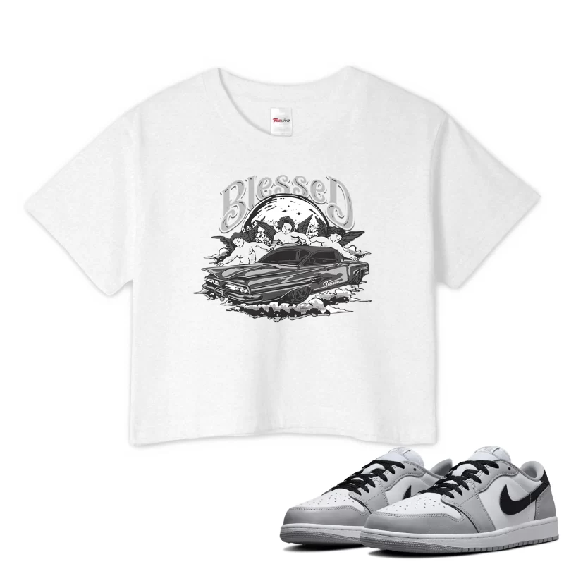TeeVivo Crop Top Match Air Jordan 1 Retro Low OG Barons Blessed – Air Jordan 1 Crop Top, AJ1 Crop Top