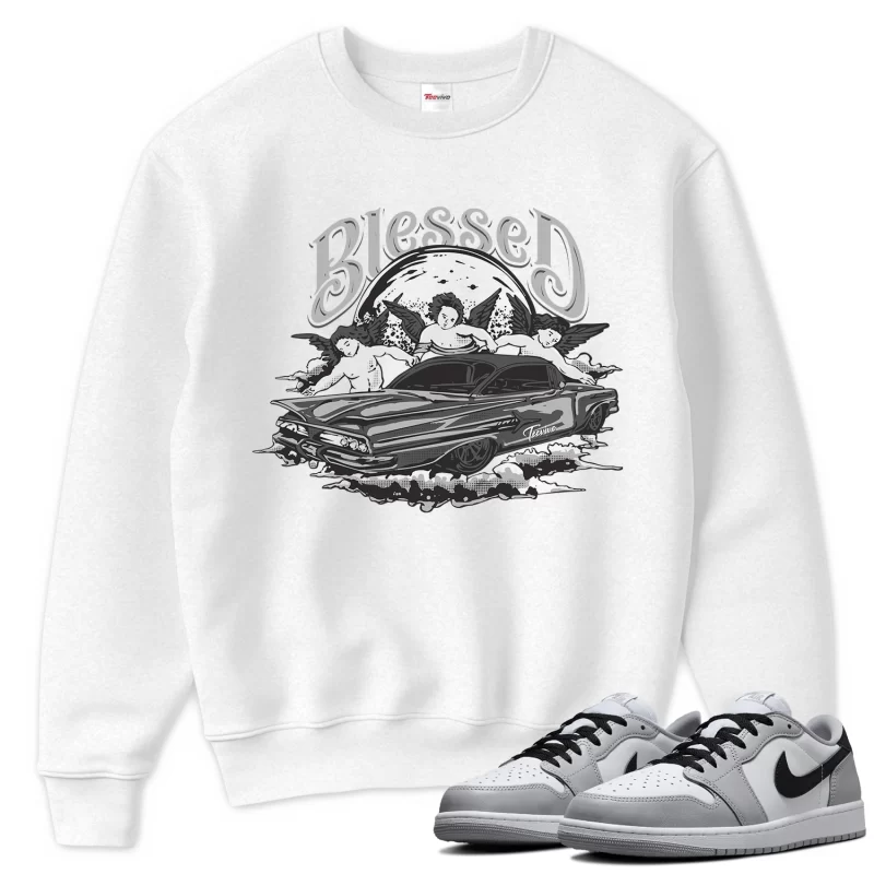 TeeVivo Sweatshirt Match Air Jordan 1 Retro Low OG Barons Blessed – Air Jordan 1 Sweatshirt, AJ1 Sweatshirt