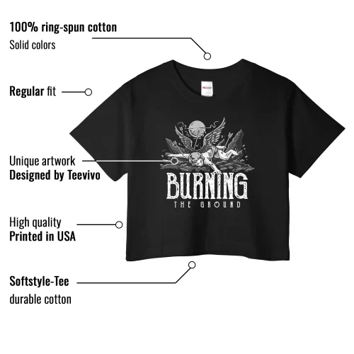 TeeVivo Crop Top Match Air Jordan 1 Retro Low OG Barons Burning the ground – Air Jordan 1 Crop Top, AJ1 Crop Top