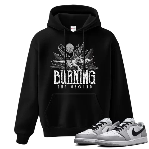 TeeVivo Hoodie Match Air Jordan 1 Retro Low OG Barons Burning the ground – Air Jordan 1 Hoodie, AJ1 Hoodie