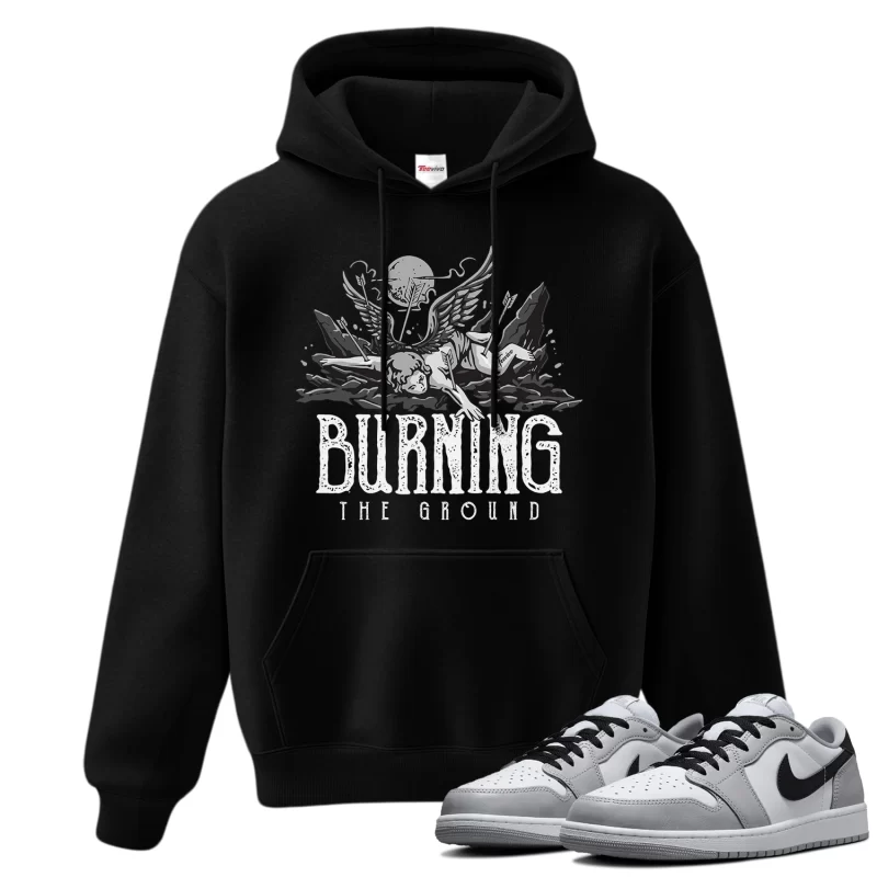 TeeVivo Hoodie Match Air Jordan 1 Retro Low OG Barons Burning the ground – Air Jordan 1 Hoodie, AJ1 Hoodie