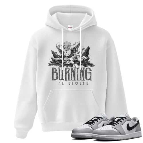 TeeVivo Hoodie Match Air Jordan 1 Retro Low OG Barons Burning the ground – Air Jordan 1 Hoodie, AJ1 Hoodie