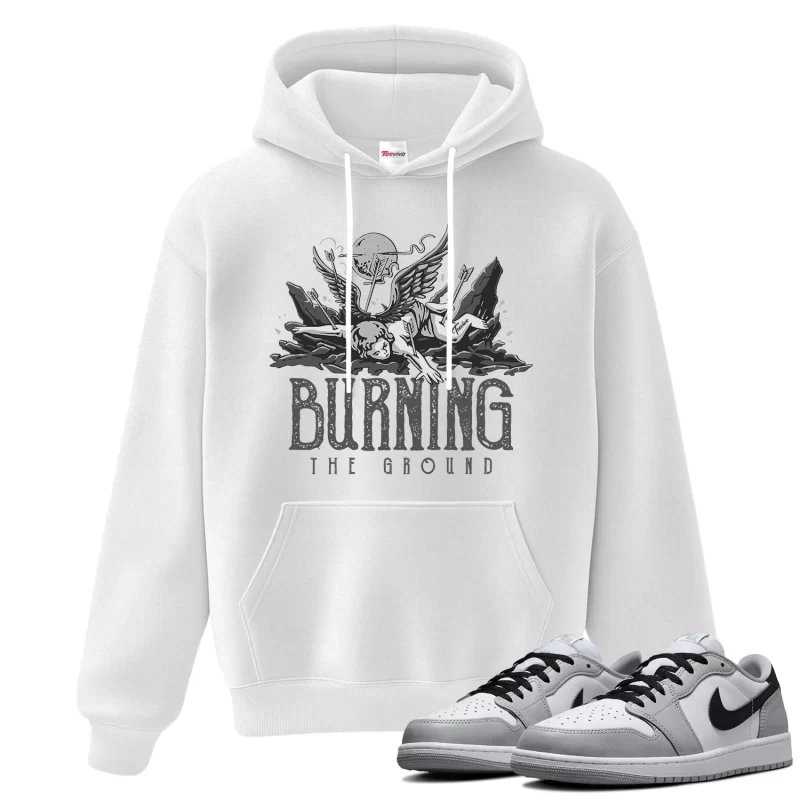 TeeVivo Hoodie Match Air Jordan 1 Retro Low OG Barons Burning the ground – Air Jordan 1 Hoodie, AJ1 Hoodie