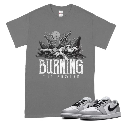 TeeVivo T-Shirt Match Air Jordan 1 Retro Low OG Barons Burning the ground – Air Jordan 1 Shirt, AJ1 Shirt