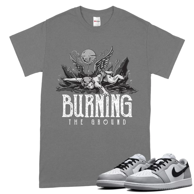 TeeVivo T-Shirt Match Air Jordan 1 Retro Low OG Barons Burning the ground – Air Jordan 1 Shirt, AJ1 Shirt