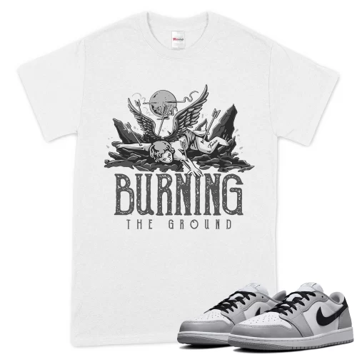 TeeVivo T-Shirt Match Air Jordan 1 Retro Low OG Barons Burning the ground – Air Jordan 1 Shirt, AJ1 Shirt