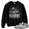 TeeVivo Sweatshirt Match Air Jordan 1 Retro Low OG Barons Burning the ground – Air Jordan 1 Sweatshirt, AJ1 Sweatshirt