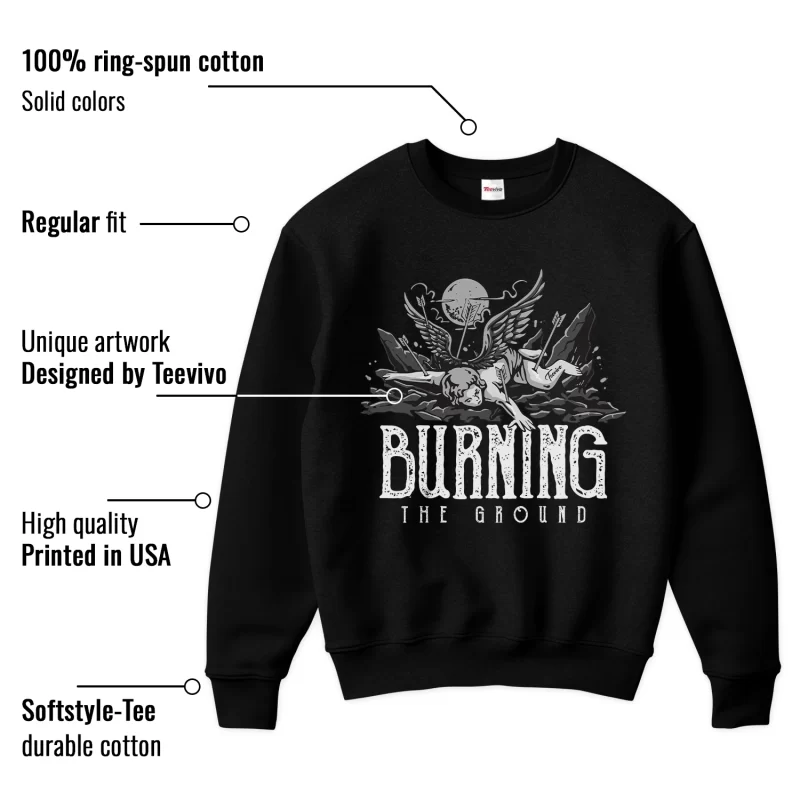 TeeVivo Sweatshirt Match Air Jordan 1 Retro Low OG Barons Burning the ground – Air Jordan 1 Sweatshirt, AJ1 Sweatshirt