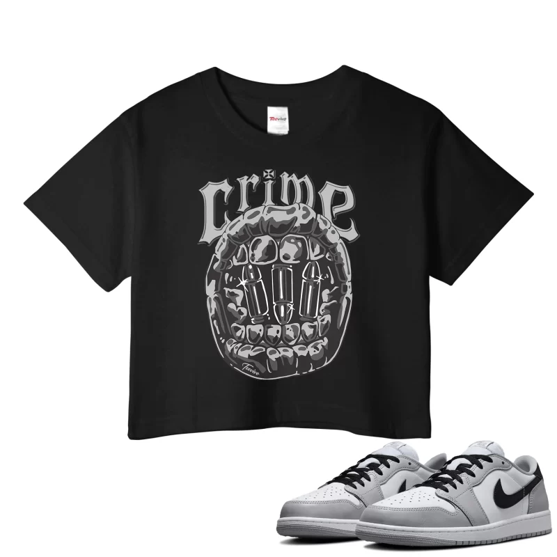 TeeVivo Crop Top Match Air Jordan 1 Retro Low OG Barons Crime – Air Jordan 1 Crop Top, AJ1 Crop Top