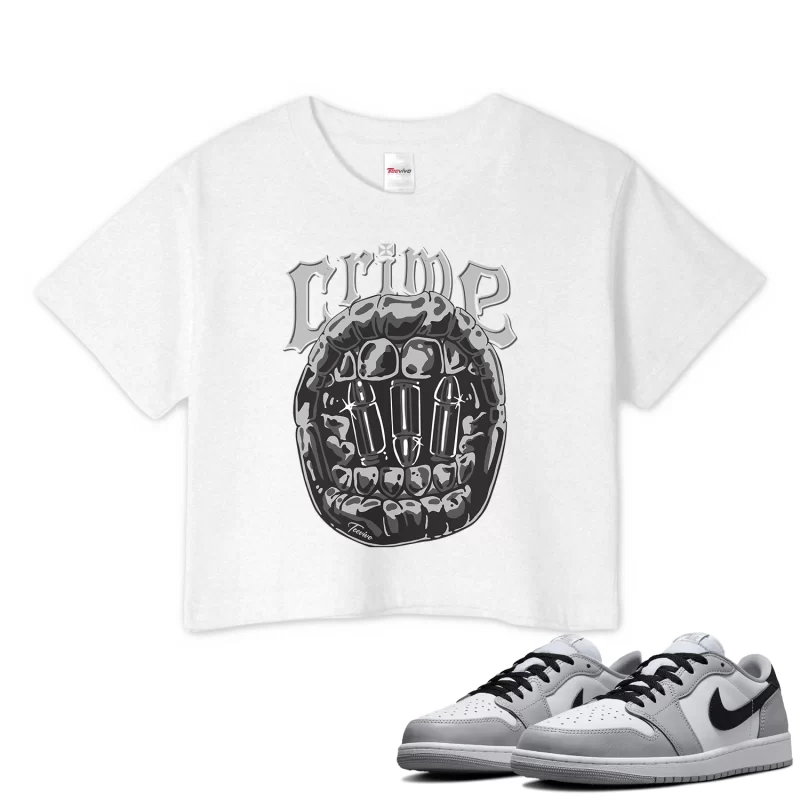TeeVivo Crop Top Match Air Jordan 1 Retro Low OG Barons Crime – Air Jordan 1 Crop Top, AJ1 Crop Top