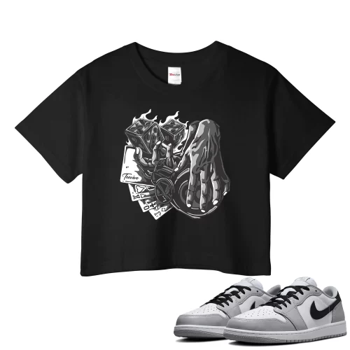 TeeVivo Crop Top Match Air Jordan 1 Retro Low OG Barons Gambling – Air Jordan 1 Crop Top, AJ1 Crop Top