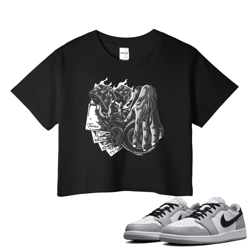 TeeVivo Crop Top Match Air Jordan 1 Retro Low OG Barons Gambling – Air Jordan 1 Crop Top, AJ1 Crop Top