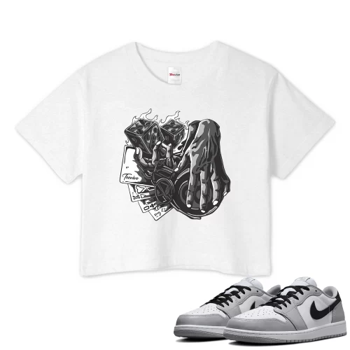 TeeVivo Crop Top Match Air Jordan 1 Retro Low OG Barons Gambling – Air Jordan 1 Crop Top, AJ1 Crop Top