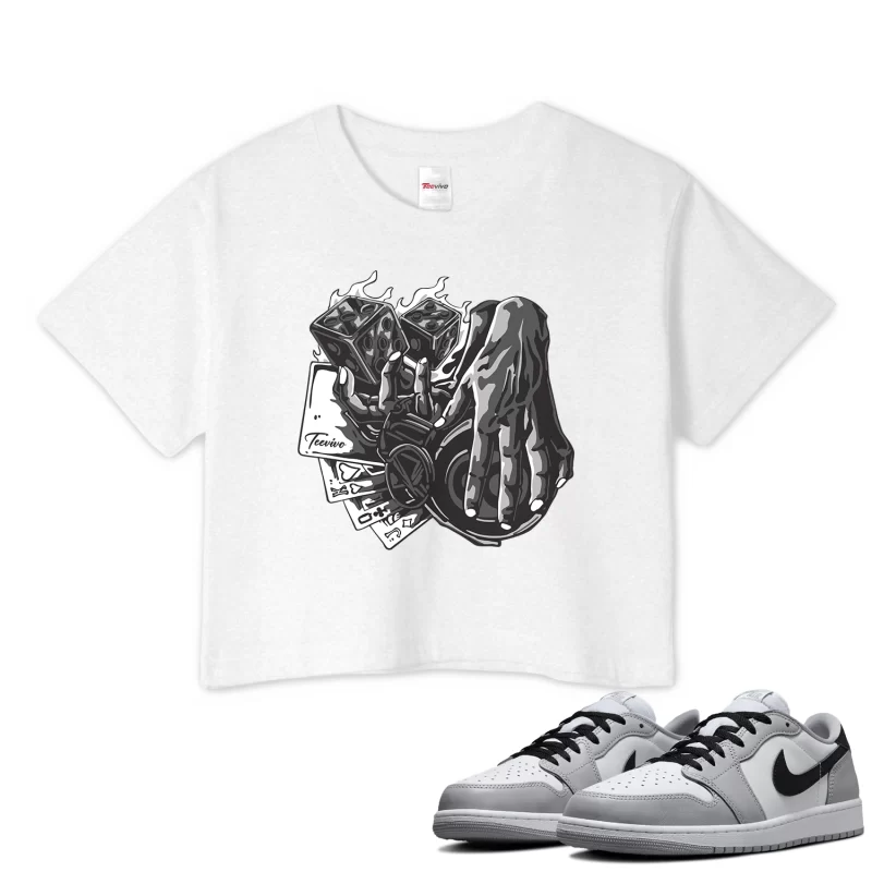 TeeVivo Crop Top Match Air Jordan 1 Retro Low OG Barons Gambling – Air Jordan 1 Crop Top, AJ1 Crop Top