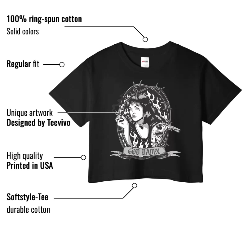 TeeVivo Crop Top Match Air Jordan 1 Retro Low OG Barons God Daaamn – Air Jordan 1 Crop Top, AJ1 Crop Top