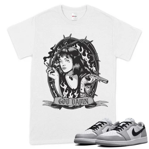 TeeVivo T-Shirt Match Air Jordan 1 Retro Low OG Barons God Daaamn – Air Jordan 1 Shirt, AJ1 Shirt